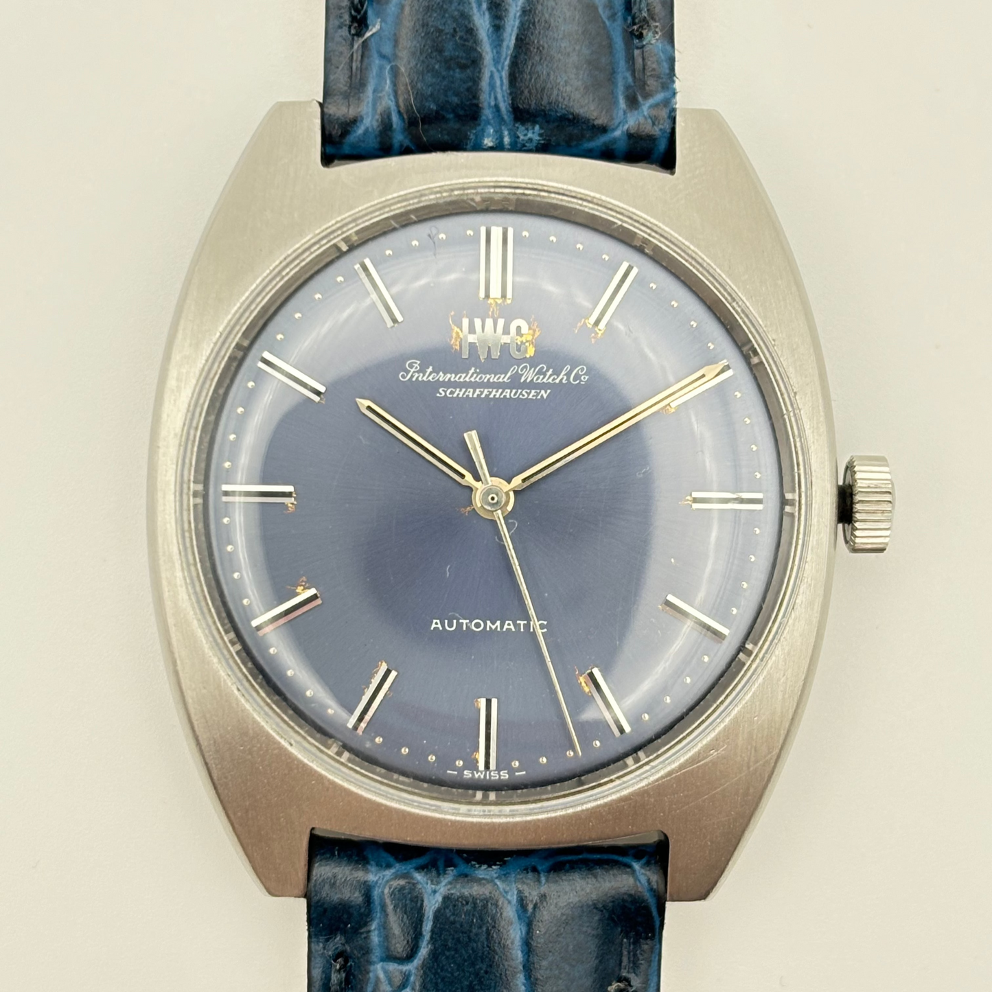 IWC シャフハウゼン 腕時計 メンズ 自動巻き Ref.1828 Cal.C.854B 浮きロゴ 青文字盤