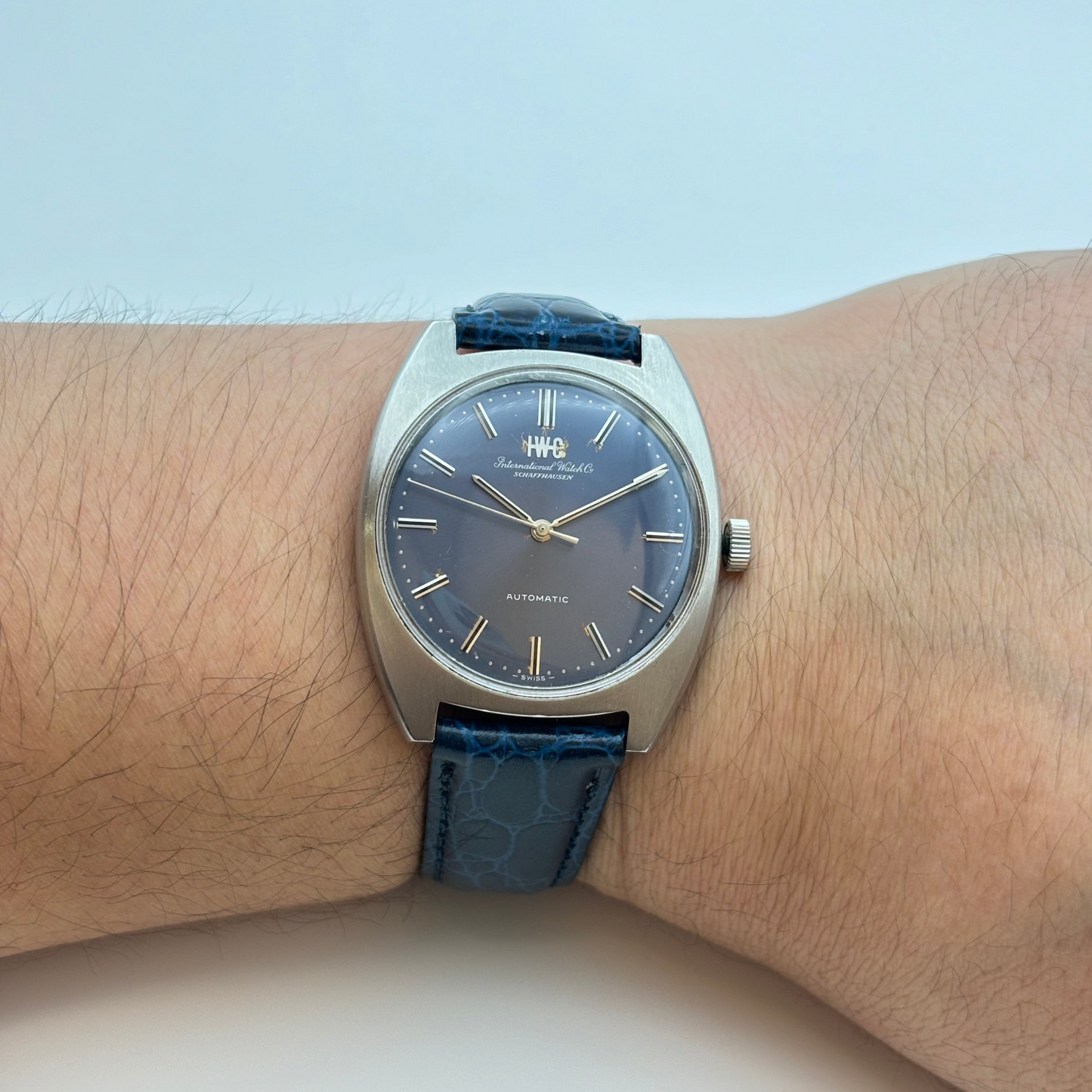 IWC シャフハウゼン 腕時計 メンズ 自動巻き Ref.1828 Cal.C.854B 浮きロゴ 青文字盤