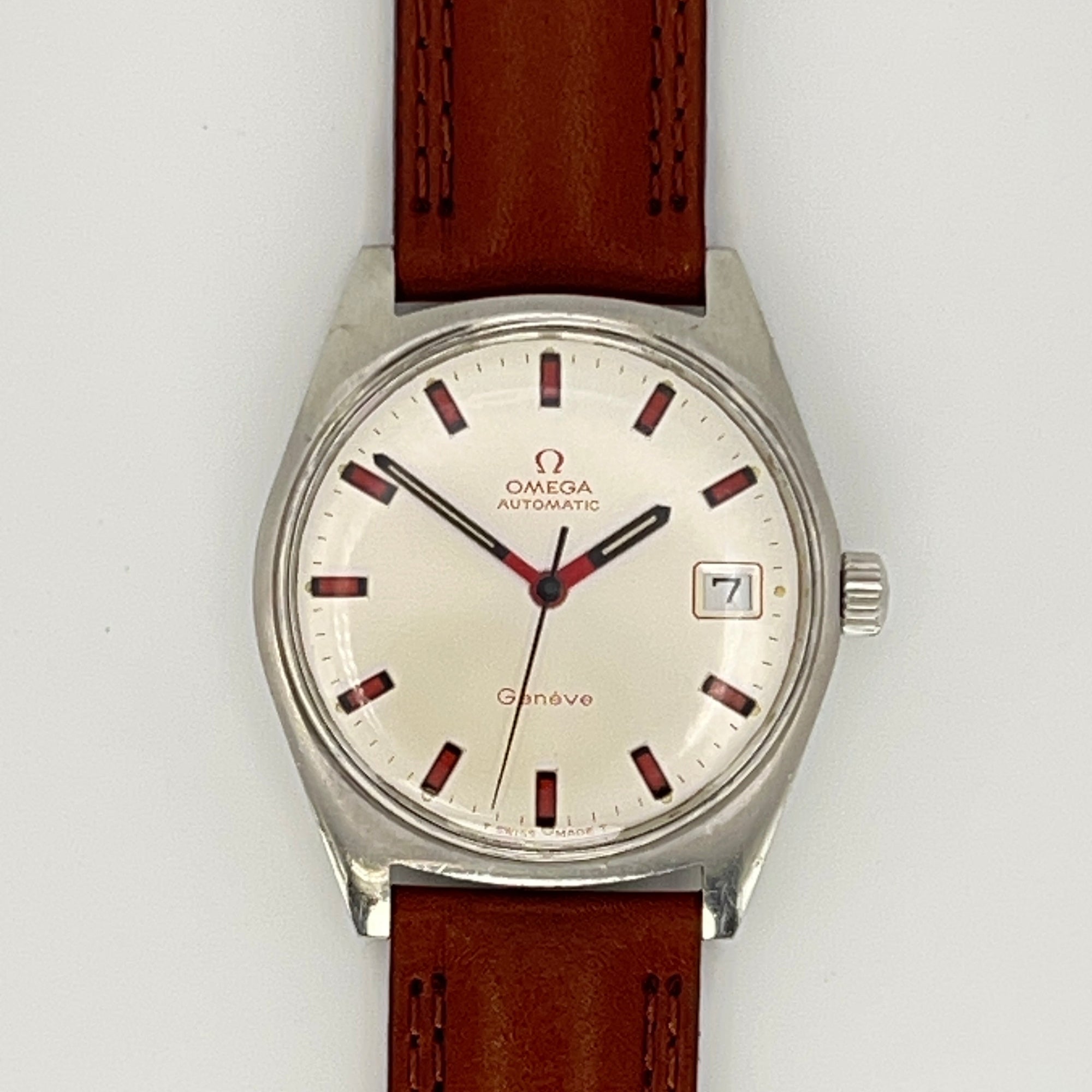 OMEGA / オメガ Geneve ジュネーブ Rare Red Hands & Indexes