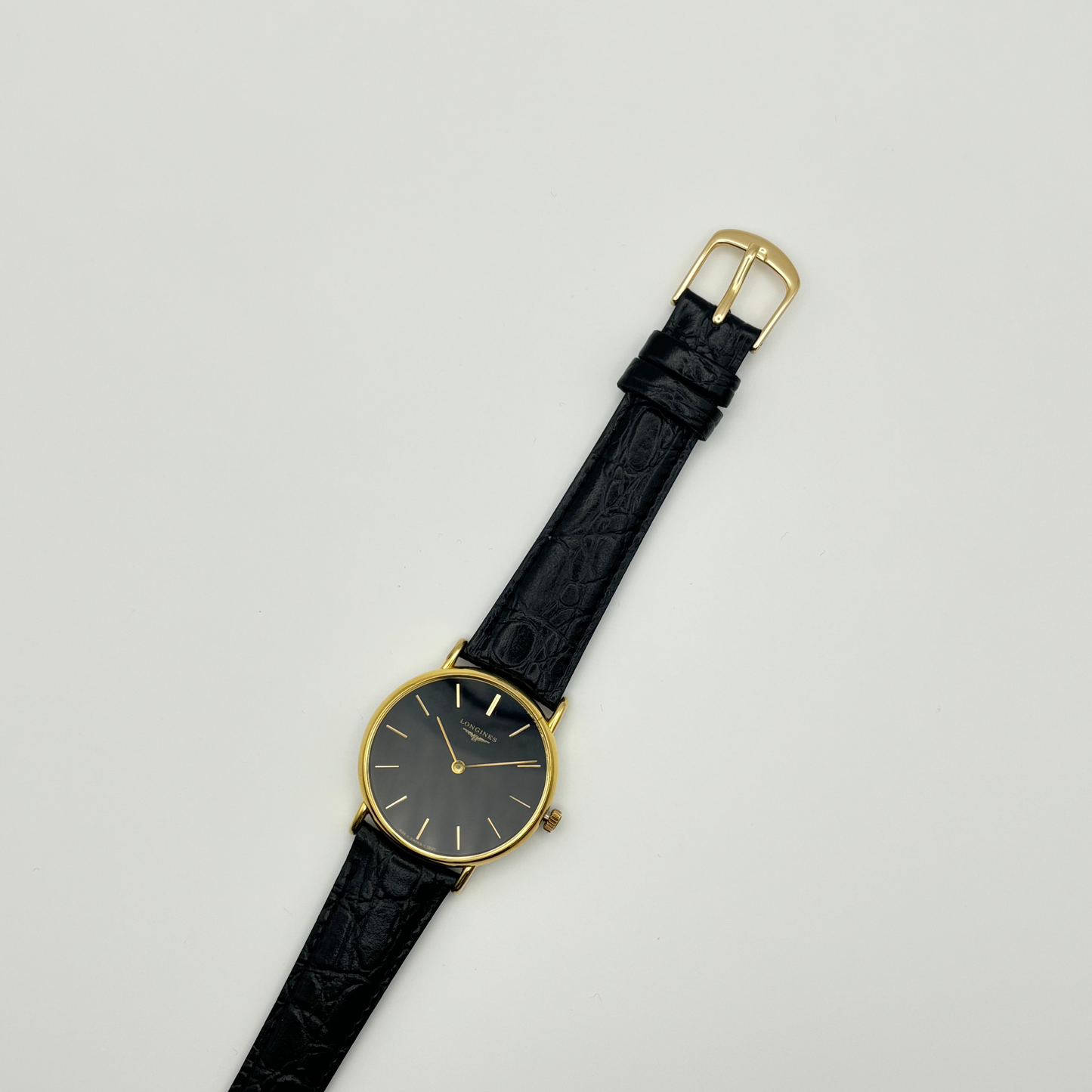 LONGINES / ロンジン 腕時計 メンズ ラウンド ブラック文字盤 手巻き Ref.1207 832 Cal.528