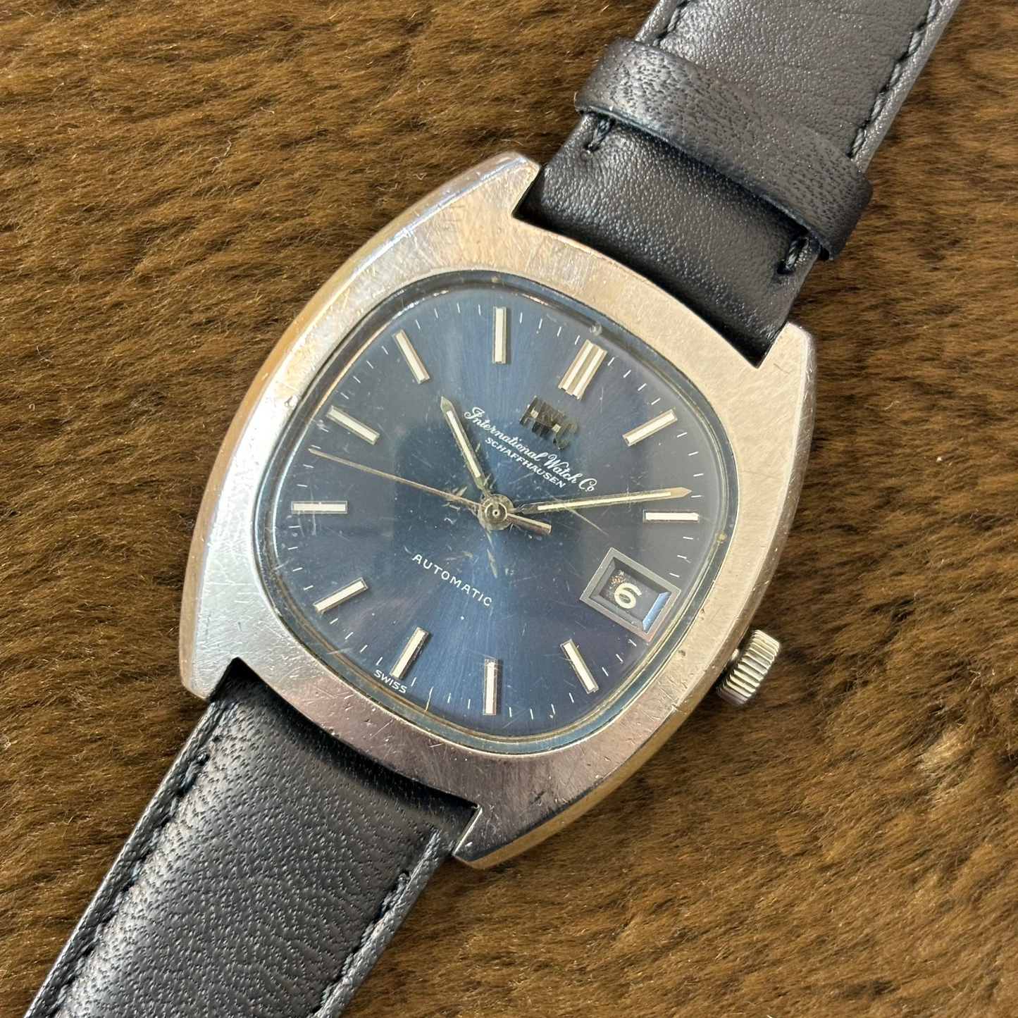 IWC シャフハウゼン 腕時計 メンズ 自動巻き Ref.1832 Cal.C.8541B 浮きロゴ 青文字盤